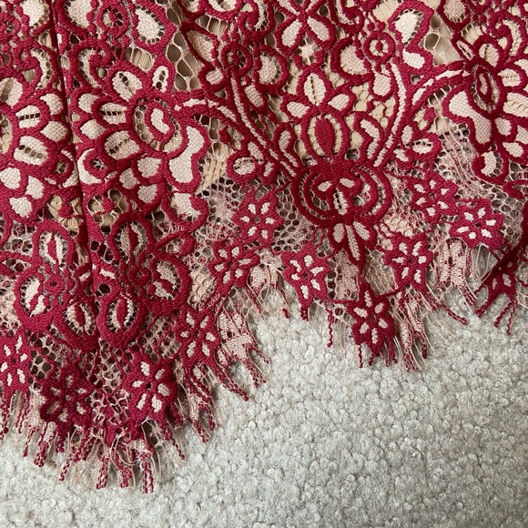 For Love‎ & Lemons Vika Red Nude Alice Corset Mini Dress Size Large - Picture 8 of 16